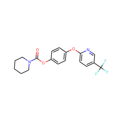 O=C(Oc1ccc(Oc2ccc(C(F)(F)F)cn2)cc1)N1CCCCC1 ZINC000028826684