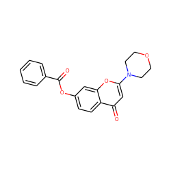 O=C(Oc1ccc2c(=O)cc(N3CCOCC3)oc2c1)c1ccccc1 ZINC000013676998