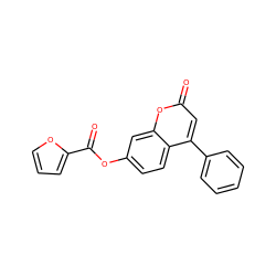 O=C(Oc1ccc2c(-c3ccccc3)cc(=O)oc2c1)c1ccco1 ZINC000000123397