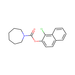 O=C(Oc1ccc2ccccc2c1Cl)N1CCCCCC1 ZINC000004666976