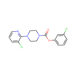 O=C(Oc1cccc(Cl)c1)N1CCN(c2ncccc2Cl)CC1 ZINC000049033353