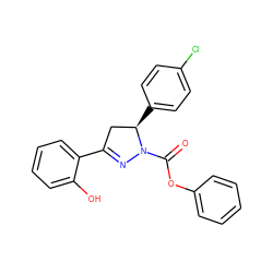 O=C(Oc1ccccc1)N1N=C(c2ccccc2O)C[C@H]1c1ccc(Cl)cc1 ZINC000096937650