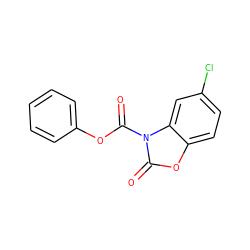 O=C(Oc1ccccc1)n1c(=O)oc2ccc(Cl)cc21 ZINC000000054157