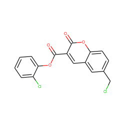 O=C(Oc1ccccc1Cl)c1cc2cc(CCl)ccc2oc1=O ZINC000013676408