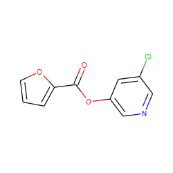 O=C(Oc1cncc(Cl)c1)c1ccco1 ZINC000004419293