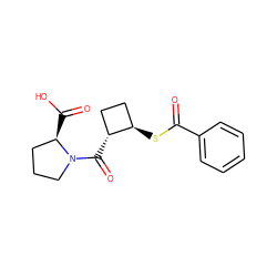 O=C(S[C@@H]1CC[C@H]1C(=O)N1CCC[C@H]1C(=O)O)c1ccccc1 ZINC000027412646