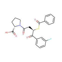 O=C(S[C@H](CC(=O)N1CCC[C@H]1C(=O)O)C(=O)c1cccc(F)c1)c1ccccc1 ZINC000027311296