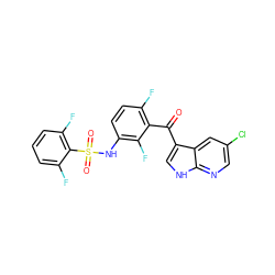 O=C(c1c(F)ccc(NS(=O)(=O)c2c(F)cccc2F)c1F)c1c[nH]c2ncc(Cl)cc12 ZINC000113515855