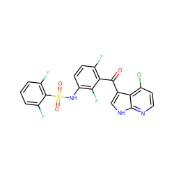 O=C(c1c(F)ccc(NS(=O)(=O)c2c(F)cccc2F)c1F)c1c[nH]c2nccc(Cl)c12 ZINC000113504396