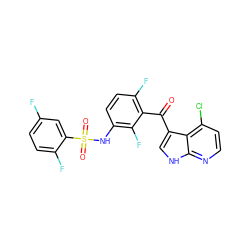 O=C(c1c(F)ccc(NS(=O)(=O)c2cc(F)ccc2F)c1F)c1c[nH]c2nccc(Cl)c12 ZINC000113506333