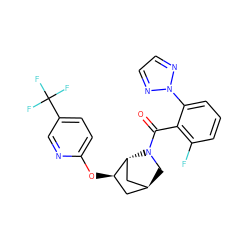 O=C(c1c(F)cccc1-n1nccn1)N1C[C@H]2C[C@@H](Oc3ccc(C(F)(F)F)cn3)[C@H]1C2 ZINC000218536901