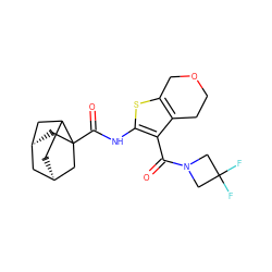 O=C(c1c(NC(=O)C23C[C@@H]4CC2C[C@H](C4)C3)sc2c1CCOC2)N1CC(F)(F)C1 ZINC000101500771