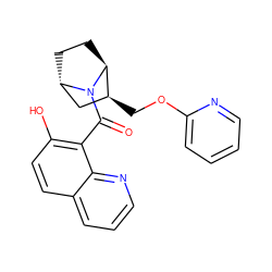 O=C(c1c(O)ccc2cccnc12)N1[C@H]2CC[C@H]1[C@@H](COc1ccccn1)C2 ZINC000473170802