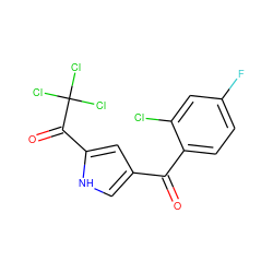 O=C(c1c[nH]c(C(=O)C(Cl)(Cl)Cl)c1)c1ccc(F)cc1Cl ZINC000003069911