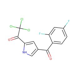 O=C(c1c[nH]c(C(=O)C(Cl)(Cl)Cl)c1)c1ccc(F)cc1F ZINC000003069927