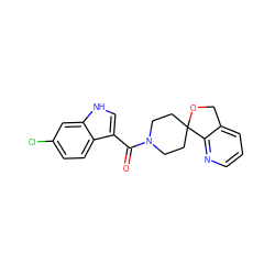 O=C(c1c[nH]c2cc(Cl)ccc12)N1CCC2(CC1)OCc1cccnc12 ZINC000138590995