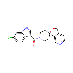 O=C(c1c[nH]c2cc(Cl)ccc12)N1CCC2(CC1)OCc1ccncc12 ZINC000139104235