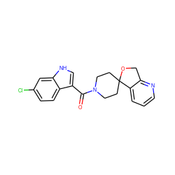 O=C(c1c[nH]c2cc(Cl)ccc12)N1CCC2(CC1)OCc1ncccc12 ZINC000139071422