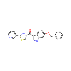 O=C(c1c[nH]c2cc(OCc3ccccc3)ccc12)[C@@H]1CS[C@H](c2cccnc2)N1 ZINC000036331993