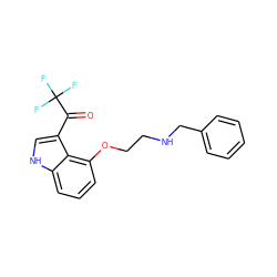 O=C(c1c[nH]c2cccc(OCCNCc3ccccc3)c12)C(F)(F)F ZINC000001903125