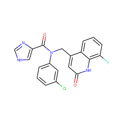 O=C(c1c[nH]cn1)N(Cc1cc(=O)[nH]c2c(F)cccc12)c1cccc(Cl)c1 ZINC000040421853