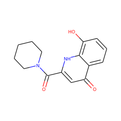 O=C(c1cc(=O)c2cccc(O)c2[nH]1)N1CCCCC1 ZINC000073200173