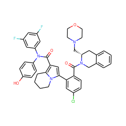 O=C(c1cc(-c2cc(Cl)ccc2C(=O)N2Cc3ccccc3C[C@H]2CN2CCOCC2)n2c1CCCC2)N(c1ccc(O)cc1)c1cc(F)cc(F)c1 ZINC001772648099