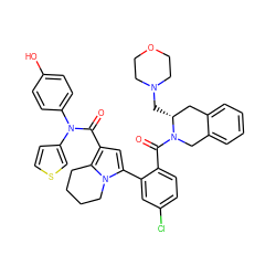 O=C(c1cc(-c2cc(Cl)ccc2C(=O)N2Cc3ccccc3C[C@H]2CN2CCOCC2)n2c1CCCC2)N(c1ccc(O)cc1)c1ccsc1 ZINC001772600976