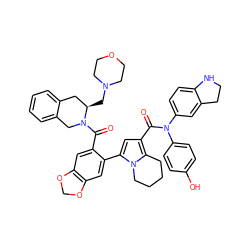 O=C(c1cc(-c2cc3c(cc2C(=O)N2Cc4ccccc4C[C@H]2CN2CCOCC2)OCO3)n2c1CCCC2)N(c1ccc(O)cc1)c1ccc2c(c1)CCN2 ZINC000218045754