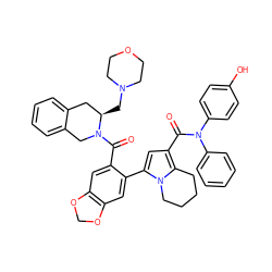 O=C(c1cc(-c2cc3c(cc2C(=O)N2Cc4ccccc4C[C@H]2CN2CCOCC2)OCO3)n2c1CCCC2)N(c1ccccc1)c1ccc(O)cc1 ZINC000205087044