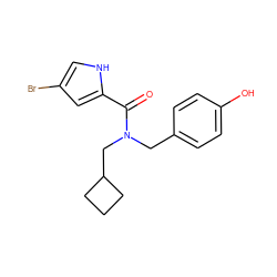 O=C(c1cc(Br)c[nH]1)N(Cc1ccc(O)cc1)CC1CCC1 ZINC000103232587