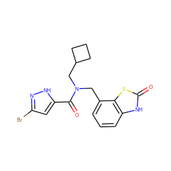 O=C(c1cc(Br)n[nH]1)N(Cc1cccc2[nH]c(=O)sc12)CC1CCC1 ZINC000103232620