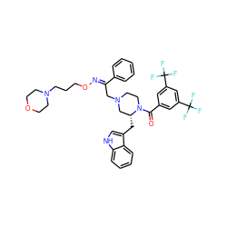 O=C(c1cc(C(F)(F)F)cc(C(F)(F)F)c1)N1CCN(C/C(=N\OCCCN2CCOCC2)c2ccccc2)C[C@H]1Cc1c[nH]c2ccccc12 ZINC000028570623