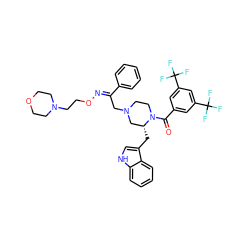 O=C(c1cc(C(F)(F)F)cc(C(F)(F)F)c1)N1CCN(C/C(=N\OCCN2CCOCC2)c2ccccc2)C[C@H]1Cc1c[nH]c2ccccc12 ZINC000028570617