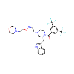 O=C(c1cc(C(F)(F)F)cc(C(F)(F)F)c1)N1CCN(C/C=N\OCCN2CCOCC2)C[C@H]1Cc1c[nH]c2ccccc12 ZINC000028570532