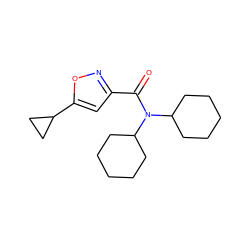 O=C(c1cc(C2CC2)on1)N(C1CCCCC1)C1CCCCC1 ZINC000020428865