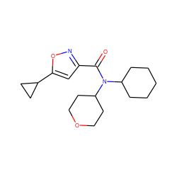 O=C(c1cc(C2CC2)on1)N(C1CCCCC1)C1CCOCC1 ZINC000073314357