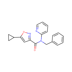 O=C(c1cc(C2CC2)on1)N(Cc1ccccc1)c1ccccn1 ZINC000103283859