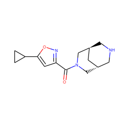 O=C(c1cc(C2CC2)on1)N1C[C@H]2CNC[C@@H](C2)C1 ZINC000169711264