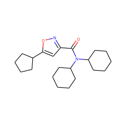 O=C(c1cc(C2CCCC2)on1)N(C1CCCCC1)C1CCCCC1 ZINC000103283872