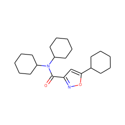 O=C(c1cc(C2CCCCC2)on1)N(C1CCCCC1)C1CCCCC1 ZINC000103283869