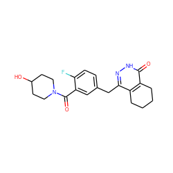 O=C(c1cc(Cc2n[nH]c(=O)c3c2CCCC3)ccc1F)N1CCC(O)CC1 ZINC000149155609