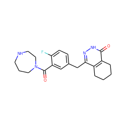 O=C(c1cc(Cc2n[nH]c(=O)c3c2CCCC3)ccc1F)N1CCCNCC1 ZINC000139499780