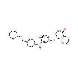 O=C(c1cc(Cc2n[nH]c(=O)c3c2NCCC3)ccc1F)N1CCN(CCN2CCCCC2)CC1 ZINC000147757920