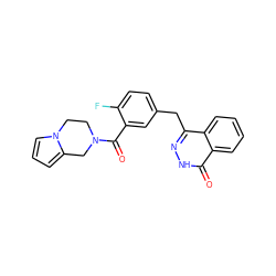 O=C(c1cc(Cc2n[nH]c(=O)c3ccccc23)ccc1F)N1CCn2cccc2C1 ZINC000168334517