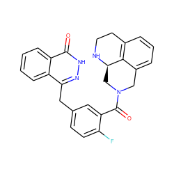 O=C(c1cc(Cc2n[nH]c(=O)c3ccccc23)ccc1F)N1Cc2cccc3c2[C@@H](C1)NCC3 ZINC000095582687