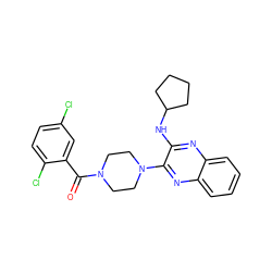 O=C(c1cc(Cl)ccc1Cl)N1CCN(c2nc3ccccc3nc2NC2CCCC2)CC1 ZINC000144388095