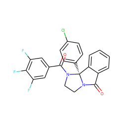 O=C(c1cc(F)c(F)c(F)c1)N1CCN2C(=O)c3ccccc3[C@]12c1ccc(Cl)cc1 ZINC000299820995