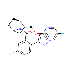 O=C(c1cc(F)ccc1-c1ccn[nH]1)N1[C@H]2CC[C@H]1[C@H](COc1ccc(F)cn1)C2 ZINC000226053424