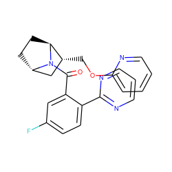 O=C(c1cc(F)ccc1-c1ncccn1)N1[C@H]2CC[C@H]1[C@H](COc1ccccn1)C2 ZINC000220714995